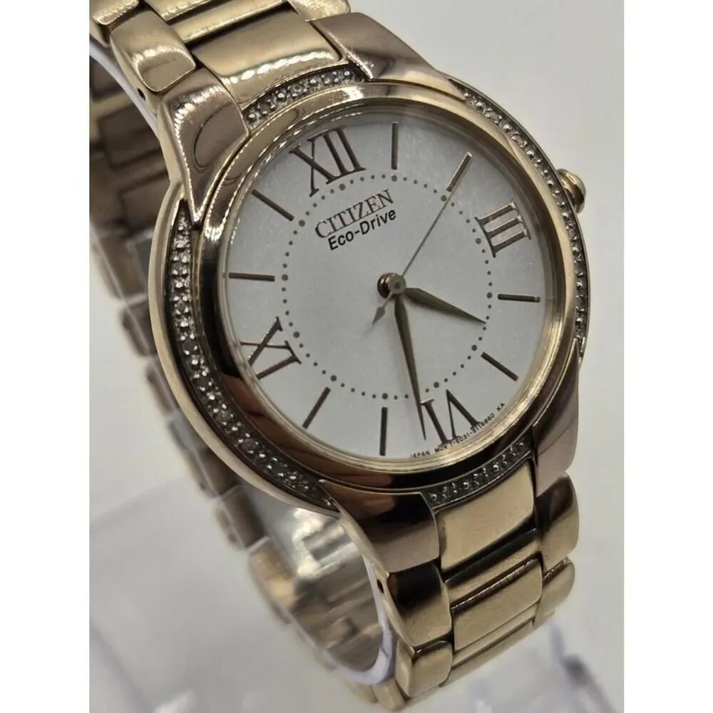 Citizen Eco-Drive Ciena Diamond Rose Gold Ladies' 35mm Watch. 6.75
